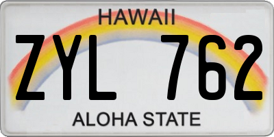 HI license plate ZYL762