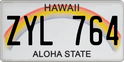 HI license plate ZYL764