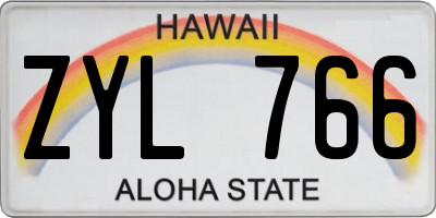 HI license plate ZYL766