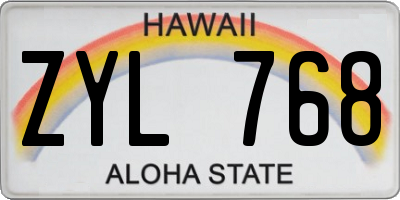 HI license plate ZYL768