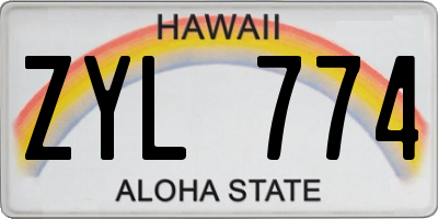 HI license plate ZYL774
