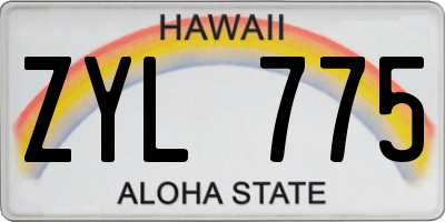 HI license plate ZYL775