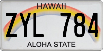 HI license plate ZYL784