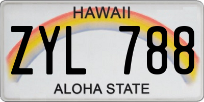 HI license plate ZYL788