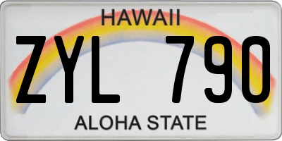 HI license plate ZYL790