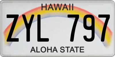 HI license plate ZYL797
