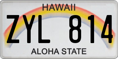 HI license plate ZYL814