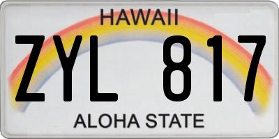 HI license plate ZYL817