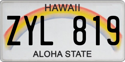 HI license plate ZYL819