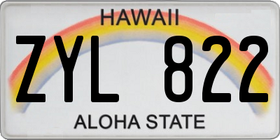 HI license plate ZYL822