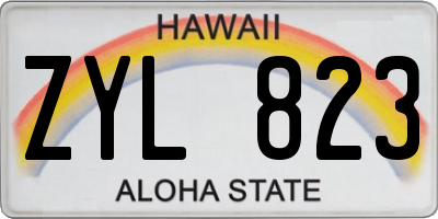 HI license plate ZYL823