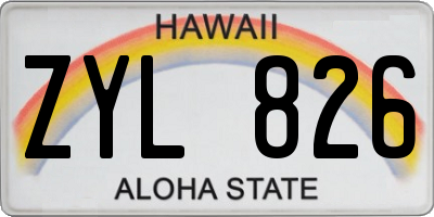 HI license plate ZYL826