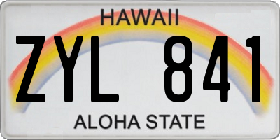 HI license plate ZYL841