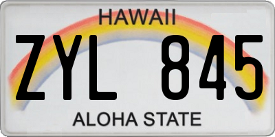 HI license plate ZYL845
