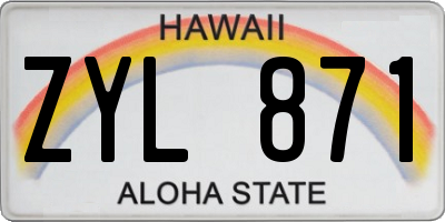 HI license plate ZYL871