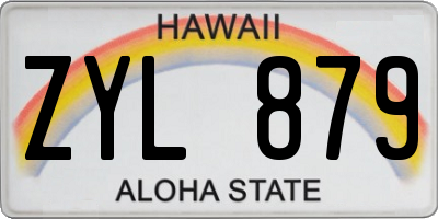 HI license plate ZYL879