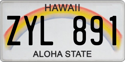 HI license plate ZYL891