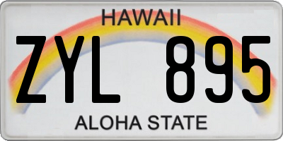 HI license plate ZYL895