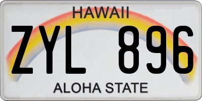 HI license plate ZYL896