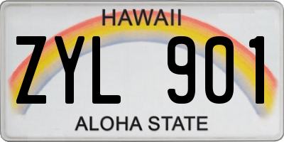 HI license plate ZYL901