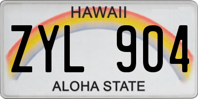 HI license plate ZYL904