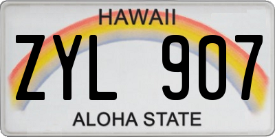 HI license plate ZYL907
