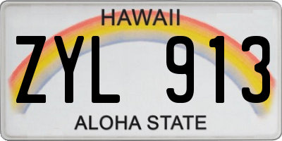 HI license plate ZYL913