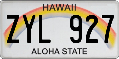 HI license plate ZYL927