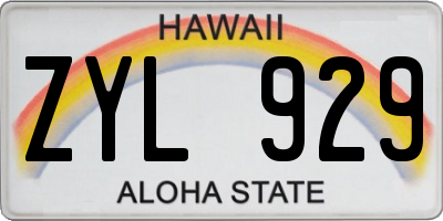 HI license plate ZYL929