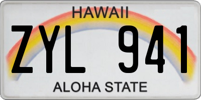 HI license plate ZYL941