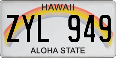 HI license plate ZYL949