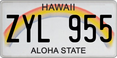 HI license plate ZYL955