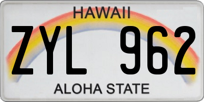 HI license plate ZYL962