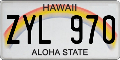 HI license plate ZYL970