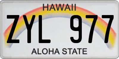 HI license plate ZYL977