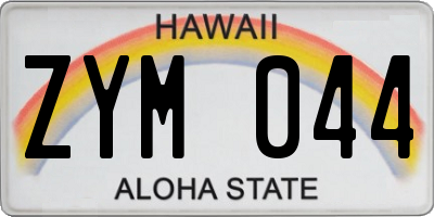 HI license plate ZYM044