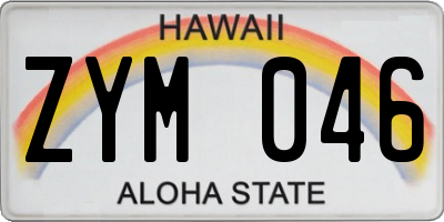 HI license plate ZYM046