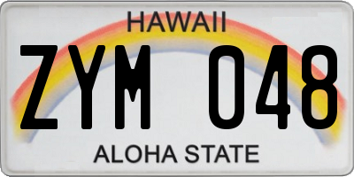 HI license plate ZYM048