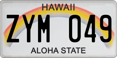 HI license plate ZYM049