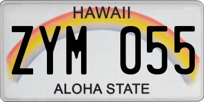 HI license plate ZYM055