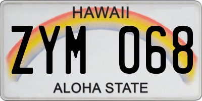 HI license plate ZYM068