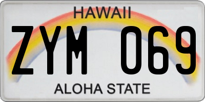HI license plate ZYM069