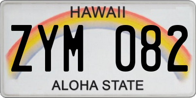 HI license plate ZYM082