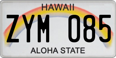 HI license plate ZYM085