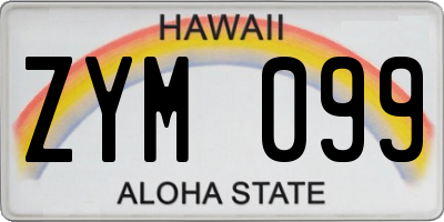 HI license plate ZYM099