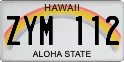 HI license plate ZYM112