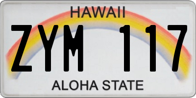 HI license plate ZYM117