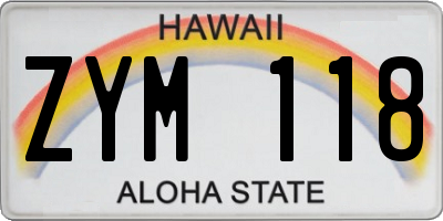HI license plate ZYM118