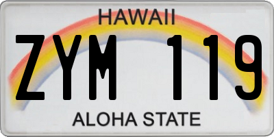 HI license plate ZYM119