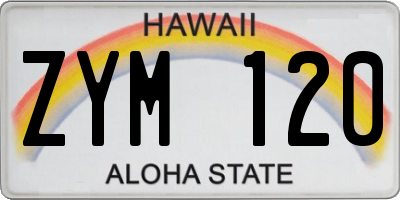 HI license plate ZYM120